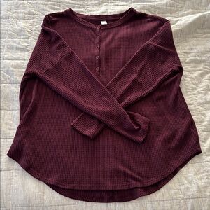 Old Navy Maroon Long Sleeve Henley
